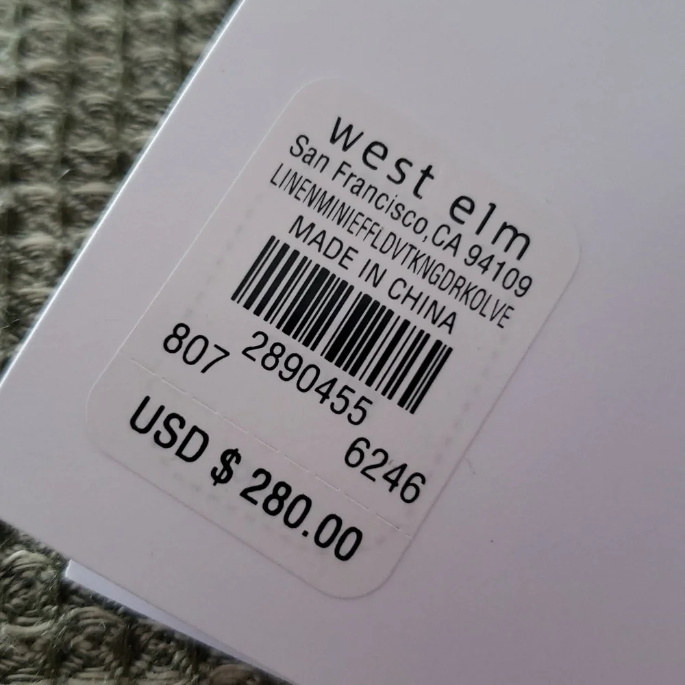 ❤️BUY 2 GET 1 FREE West Elm European Flax Linen Mini Waffle Duvet Cover, King